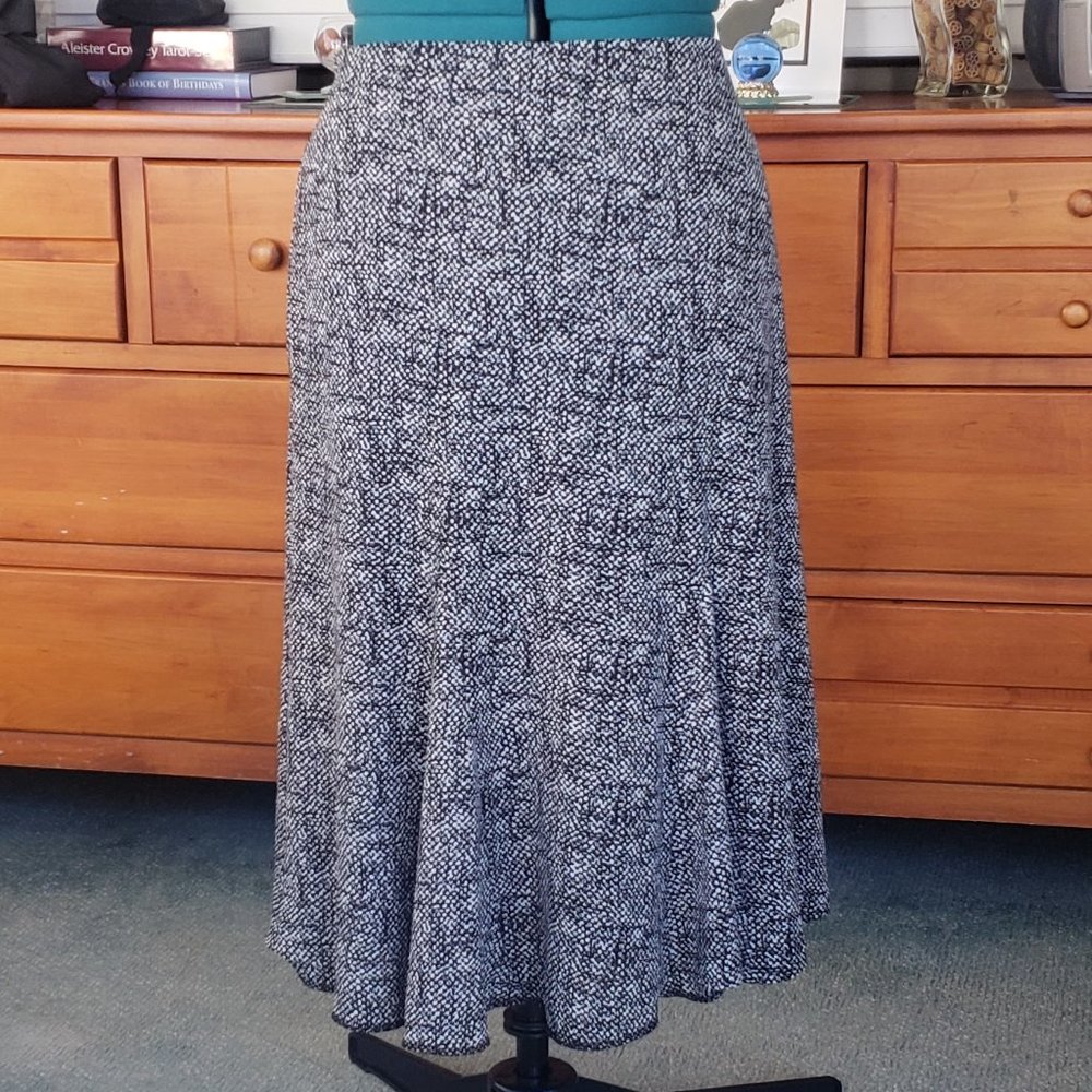 JNY Black Print Maxi Skirt